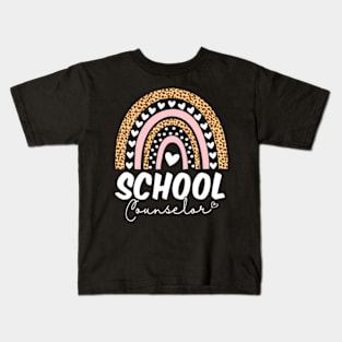 School Counselor  Leopard Back To School Kids T-Shirt